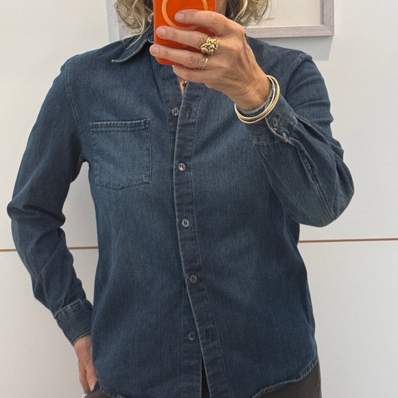 Helmut Lang Vintage Button-Up Shirt in Deep Indigo Size 40 - Picture 2 of 9